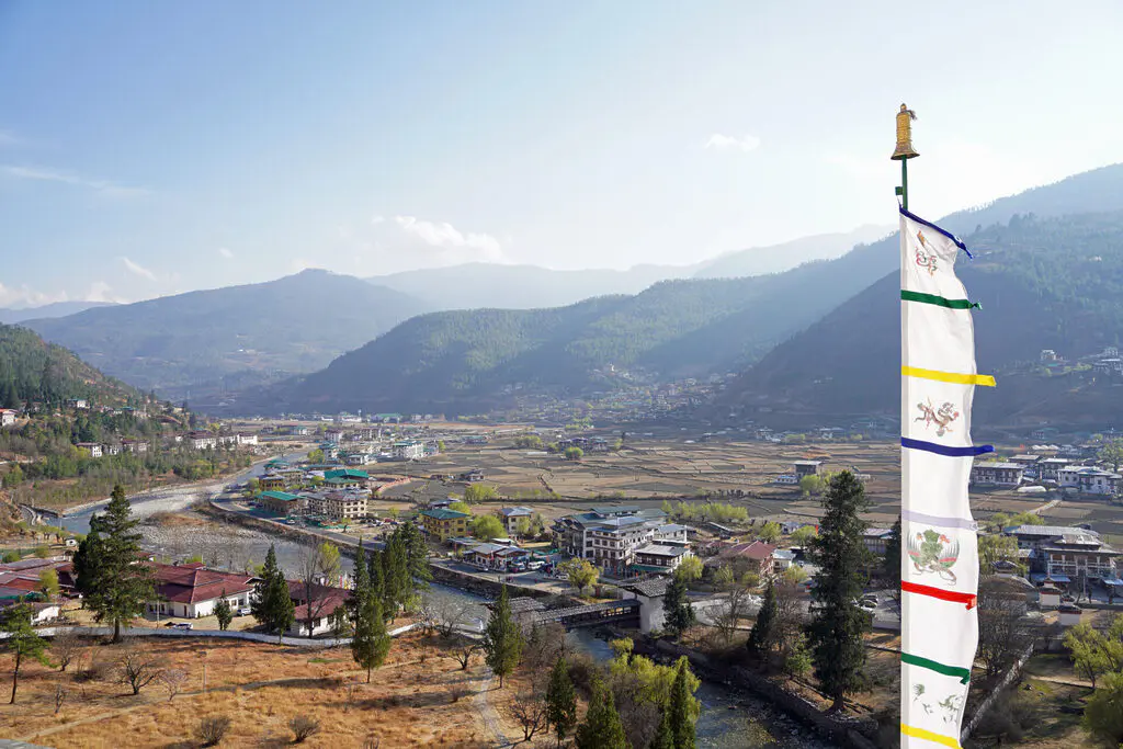 Bhutan, Paro - Aussicht vom Dzong