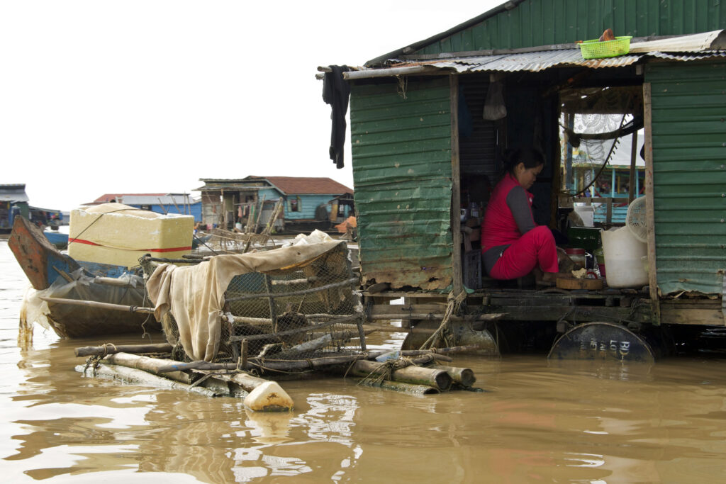 Das schwimmende Dorf auf dem Tonle Sap in der Nähe von Siem Reap in Kambodscha