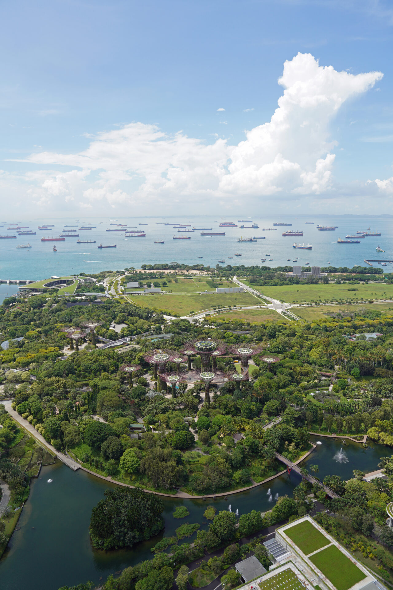 Aussicht vom SkyPark Obersvation Deck des Marina Bay Sands