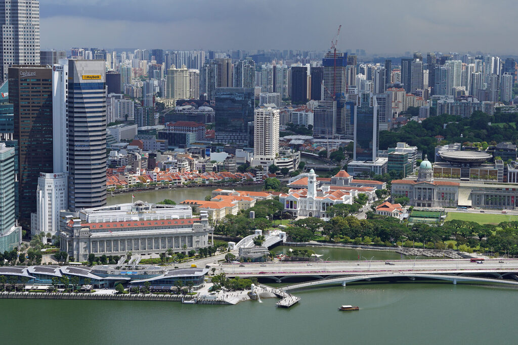 Aussicht vom SkyPark Obersvation Deck des Marina Bay Sands