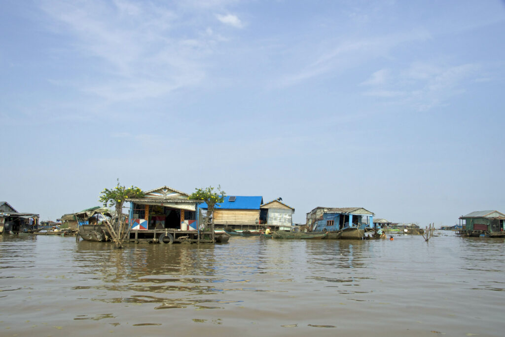 Das schwimmende Dorf auf dem Tonle Sap in der Nähe von Siem Reap in Kambodscha