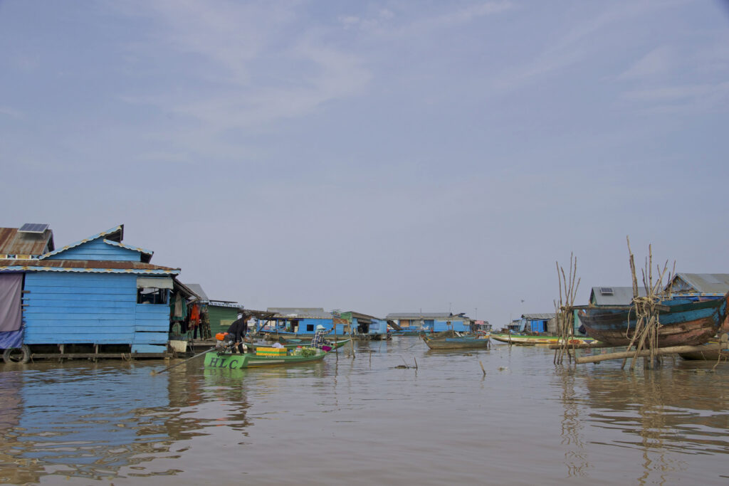 Das schwimmende Dorf auf dem Tonle Sap in der Nähe von Siem Reap in Kambodscha