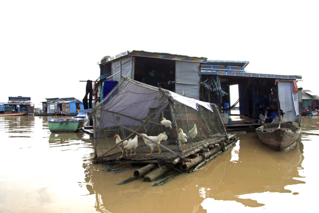 Das schwimmende Dorf auf dem Tonle Sap in der Nähe von Siem Reap in Kambodscha