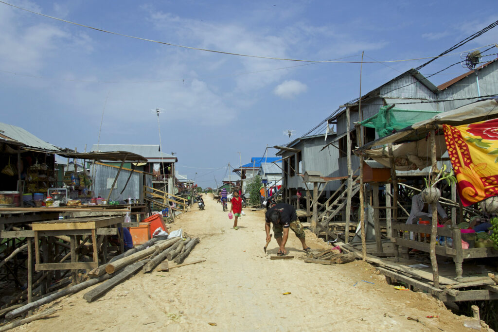 Das Dorf Chong Kneas am Tonle Sap in der Nähe von Siem Reap in Kambodscha
