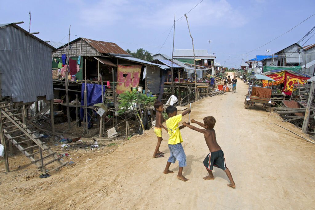 Das Dorf Chong Kneas am Tonle Sap in der Nähe von Siem Reap in Kambodscha