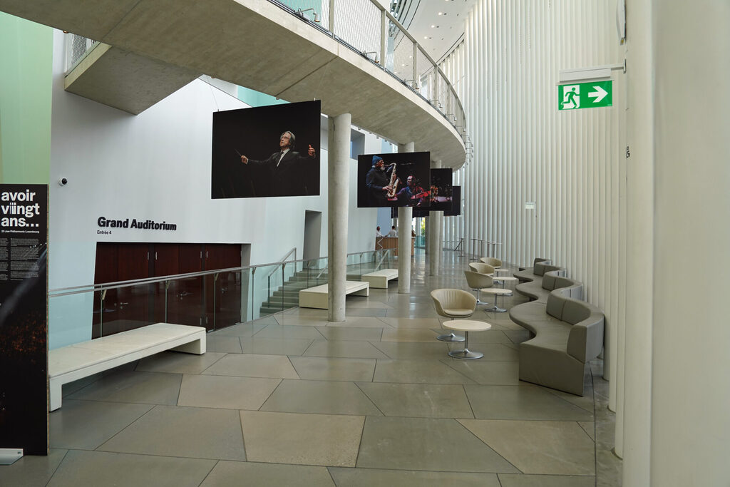 Die futuristische Philharmonie in Luxemburg Stadt auf dem Plateau Kirchberg