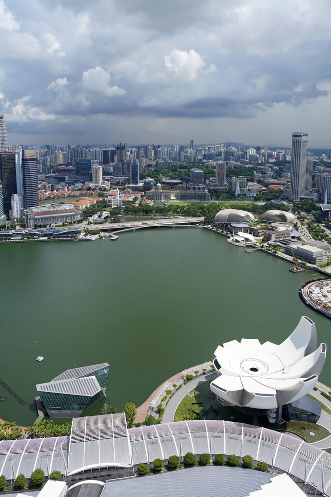 Aussicht vom SkyPark Obersvation Deck des Marina Bay Sands